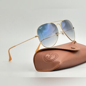 Ray-Ban Aviator Arista Sunglasses Blue Lenses 001/3F 62mm with Gradient